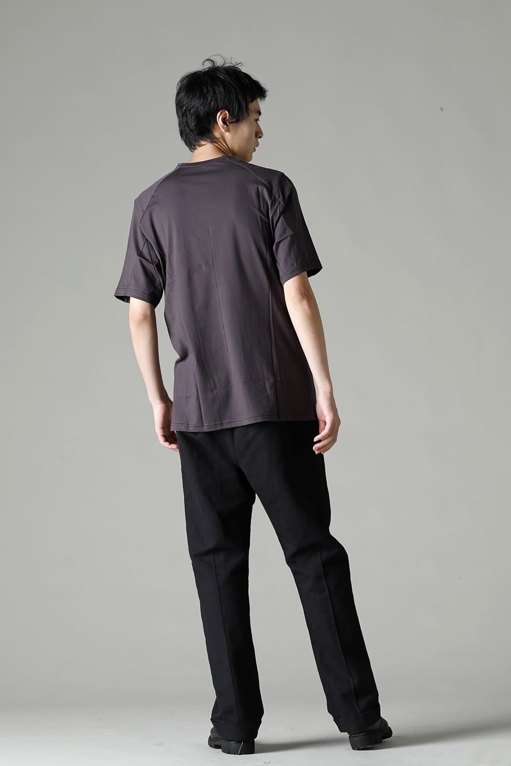 Short sleeve 100/3 suvin cotton jersey Purple Gray