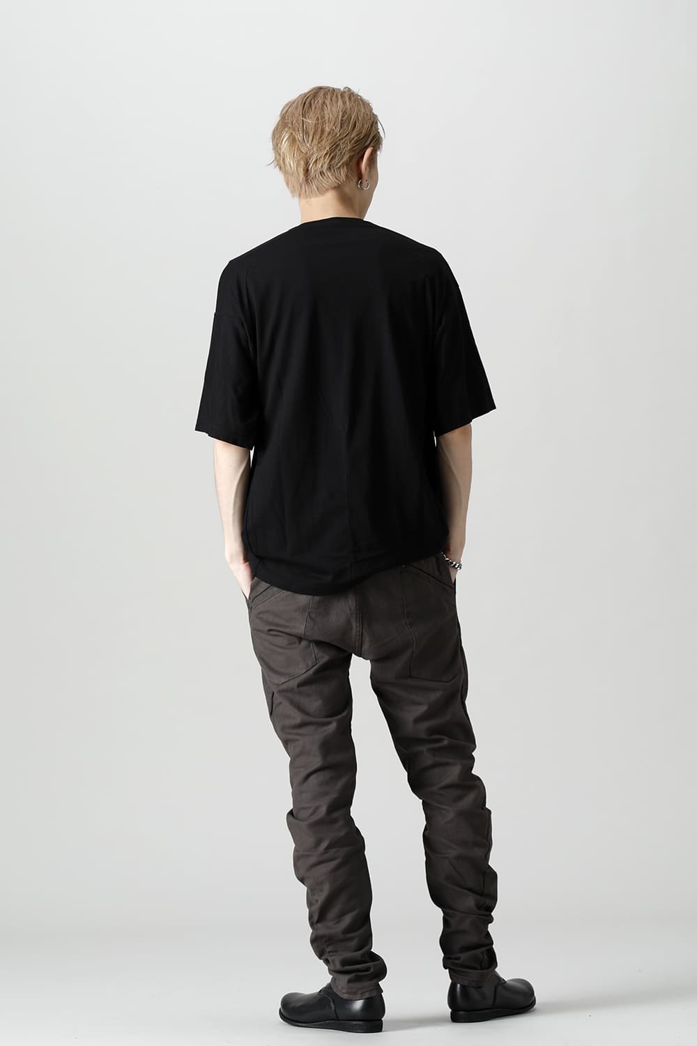 ショートスリーブ 100/3 塩縮加工ジャージー ブラック