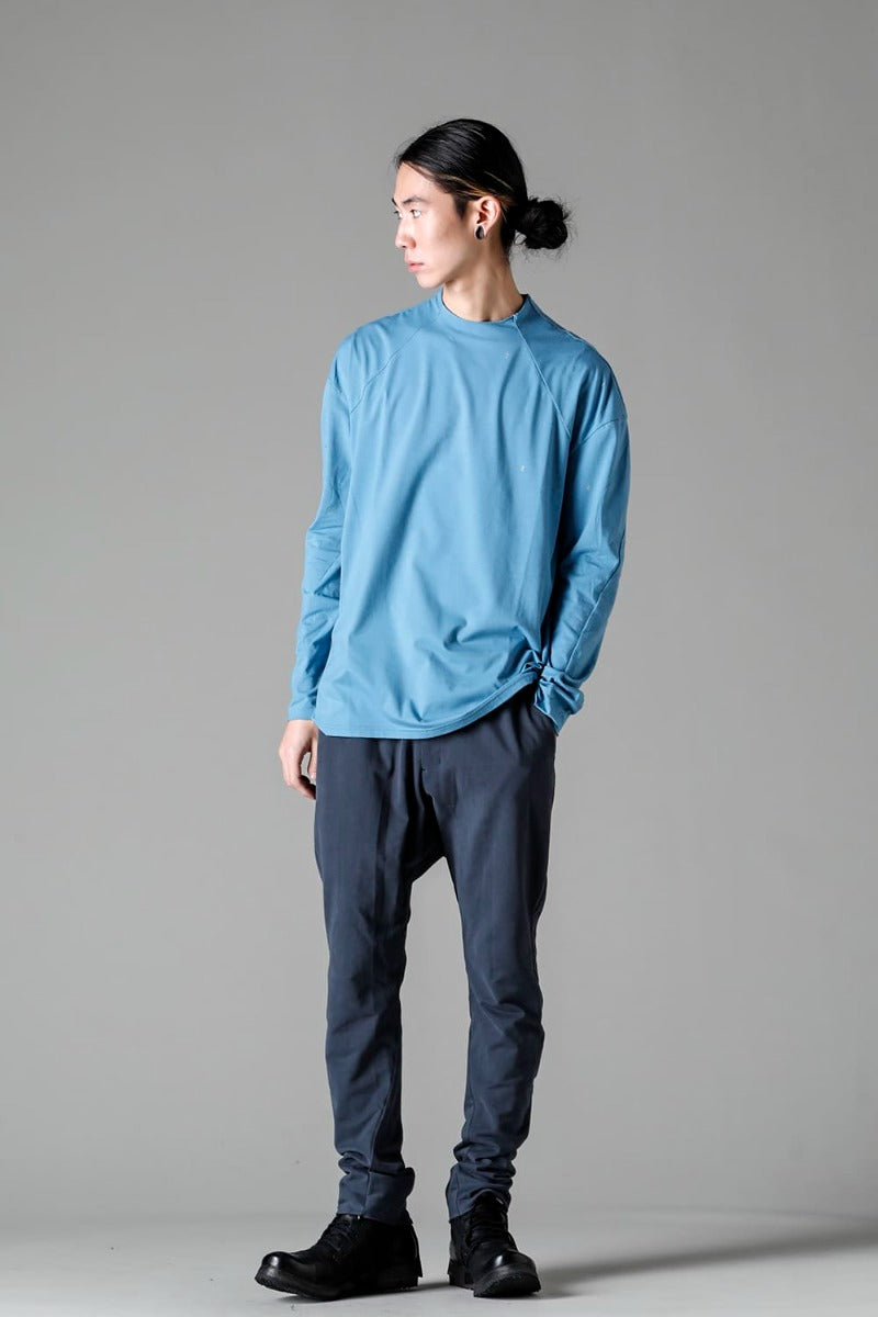 ロングスリーブ コットンストレッチジャージー フェードブルー