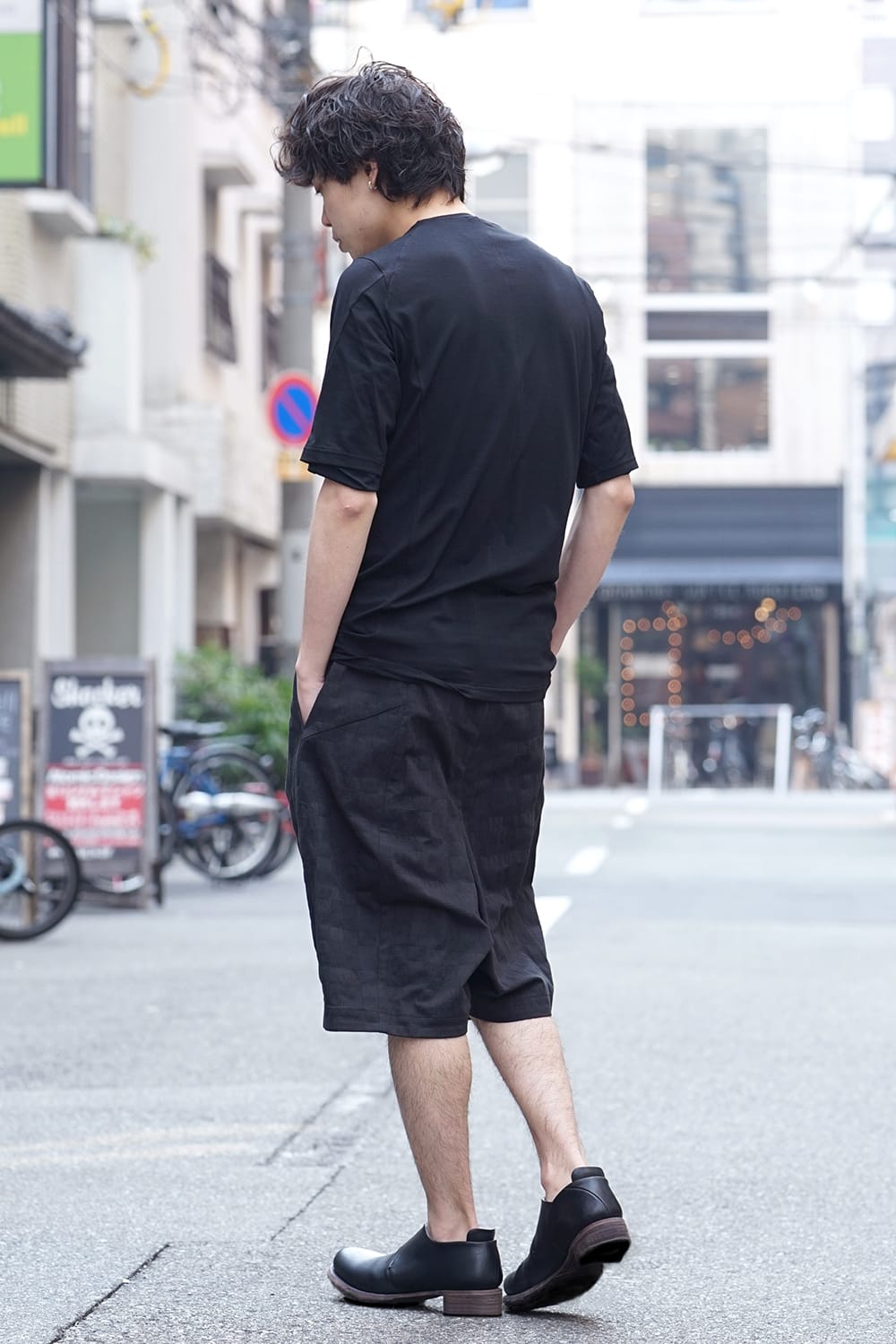 Short sleeve Cotton stretch jersey Loose fit - Black
