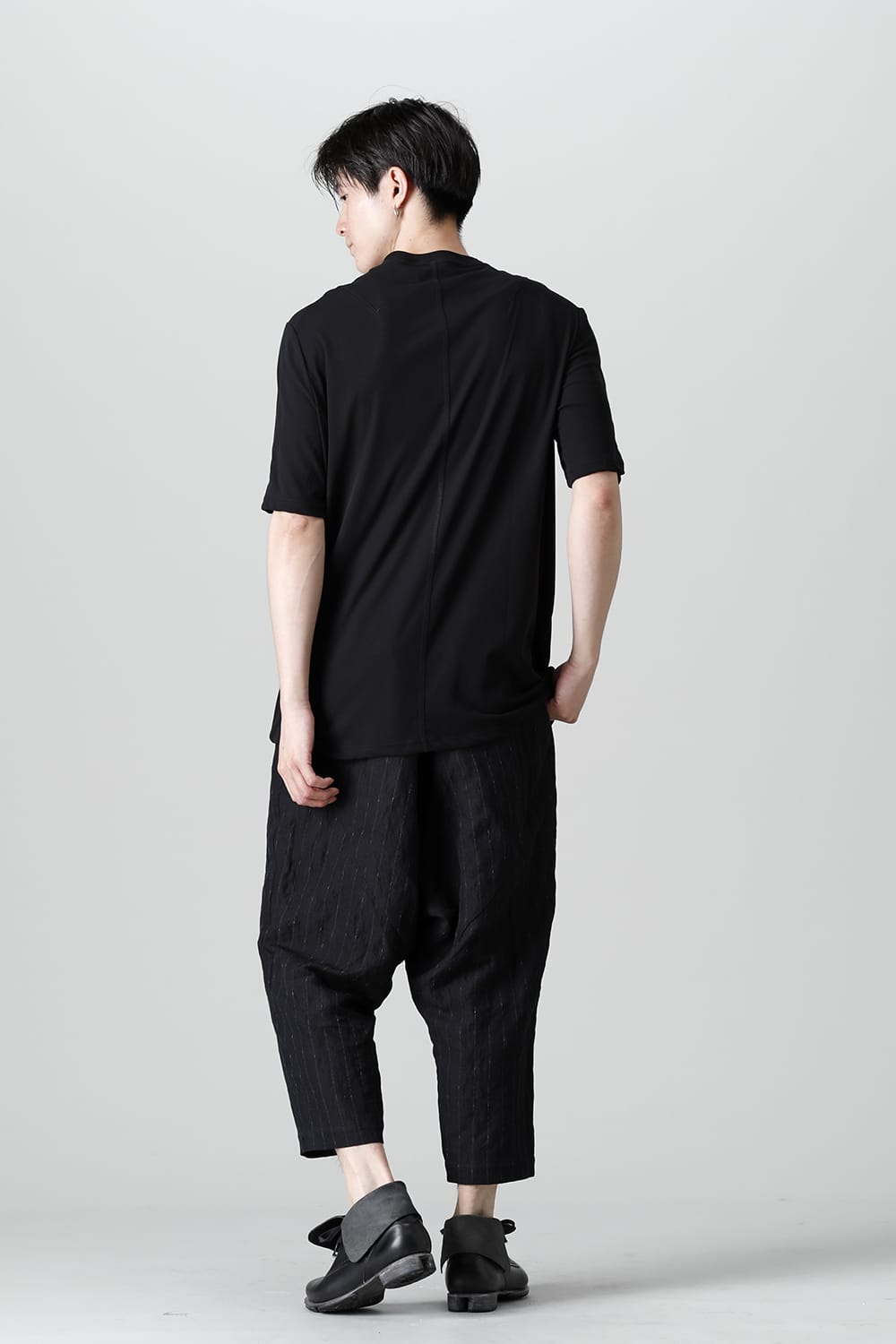 ショートスリーブ ルーズフィット タイトツイストヤーンジャージー ブラック