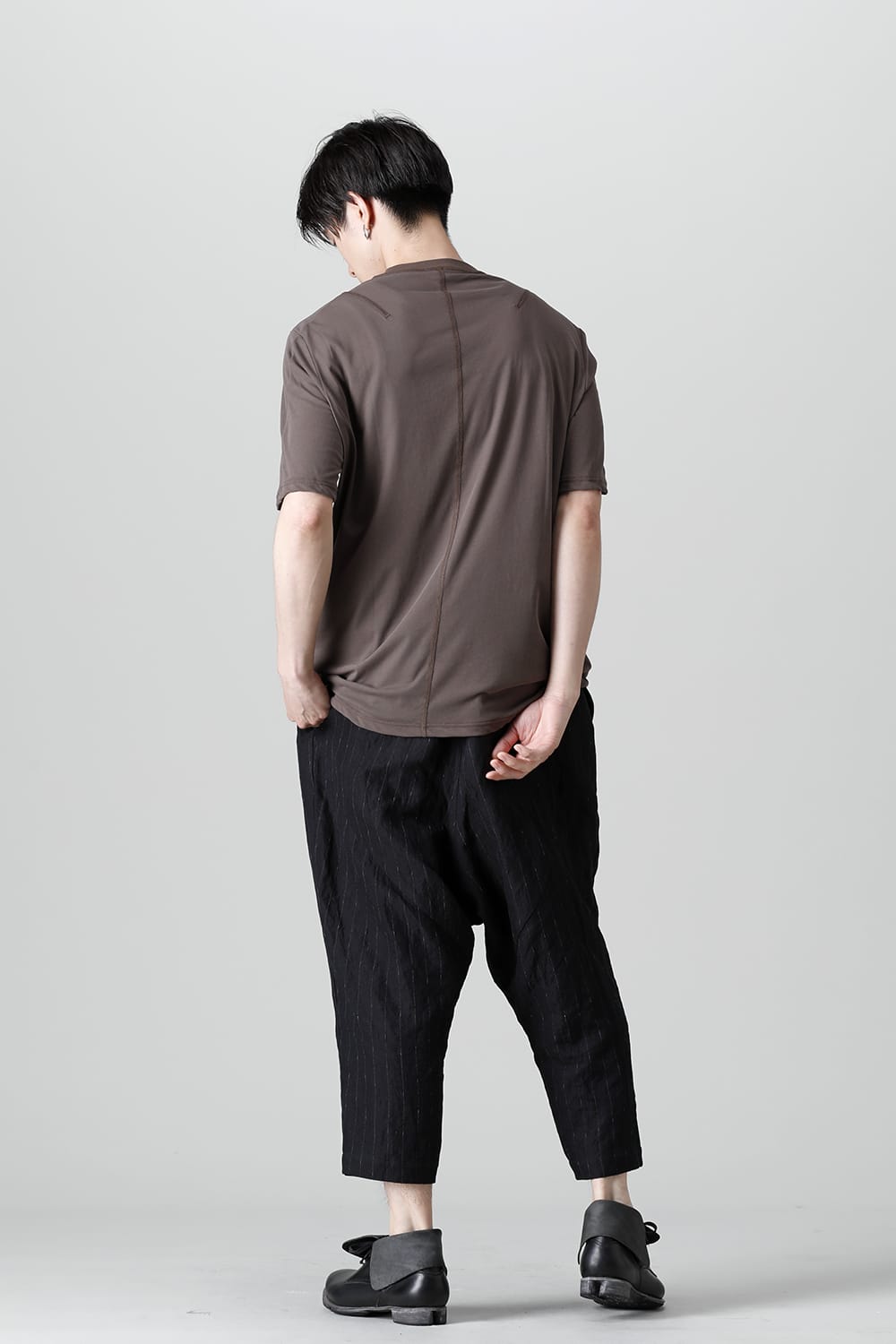 ショートスリーブ ルーズフィット タイトツイストヤーンジャージー ダークベージュ