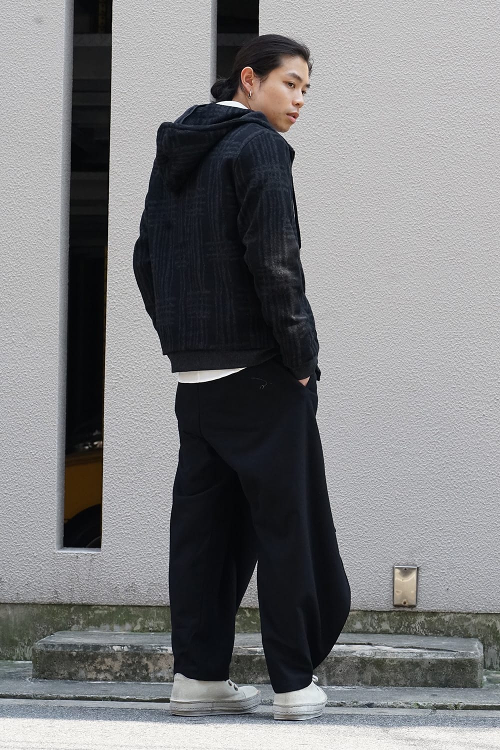 Pullover CT63 Grid Pattern Jaquard Wool Beaver Finished