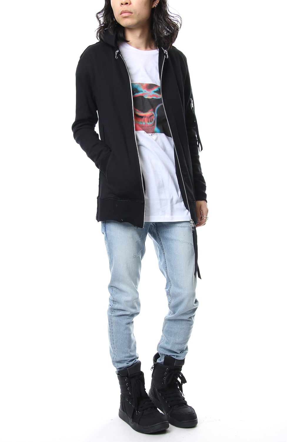 Removable hoodie blouson - Black