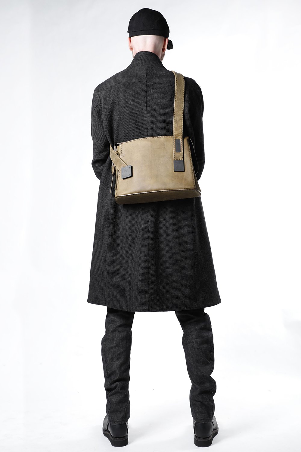 Hand made Messenger Bag Cow Leather Dark Olive