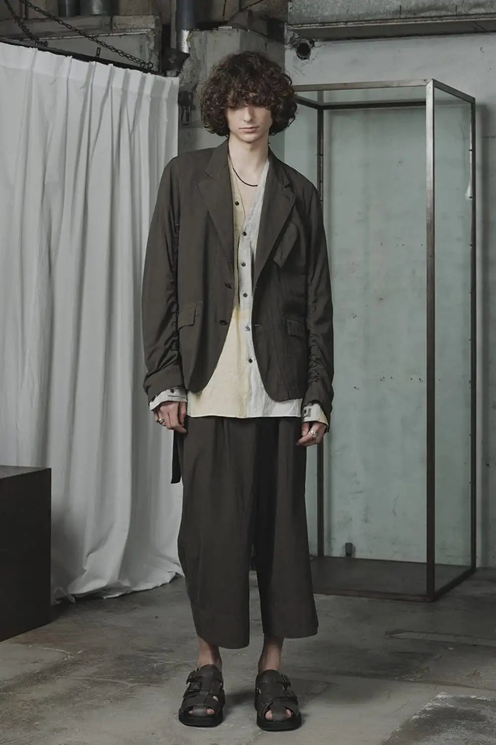 強撚ドライコットン ジャケット オリーブドラブ