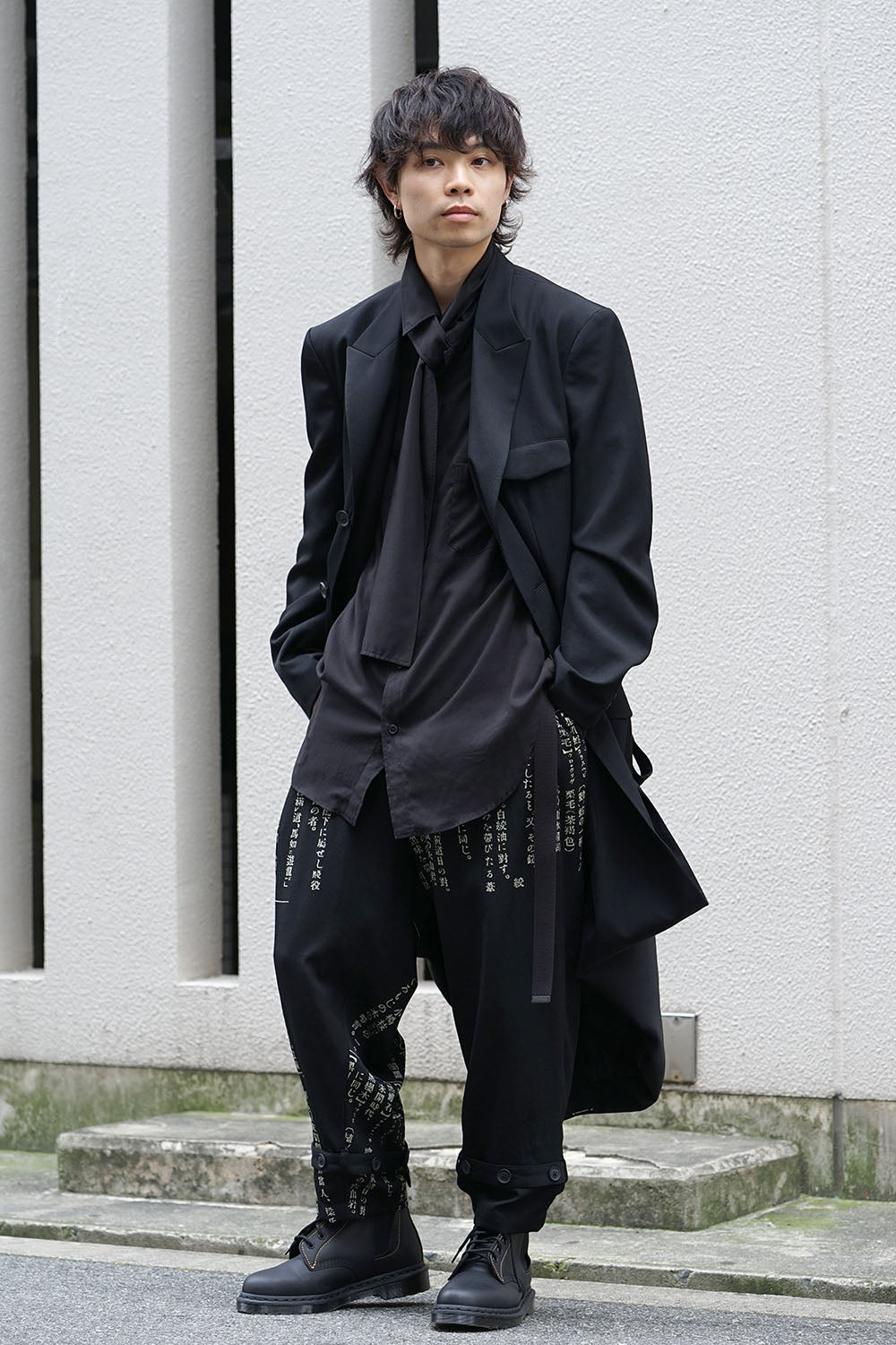 Wrinkled Gabardine 3B Peaked lapel Jacket