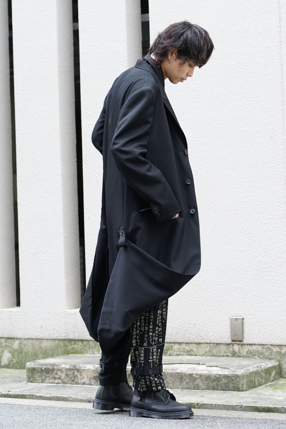 Wrinkled Gabardine 3B Peaked lapel Jacket