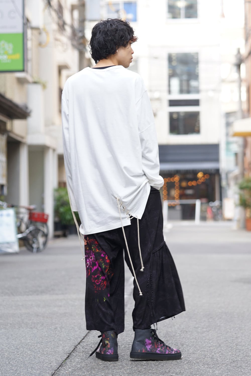 Lace Up Round Neck Long Sleeve T Shirt