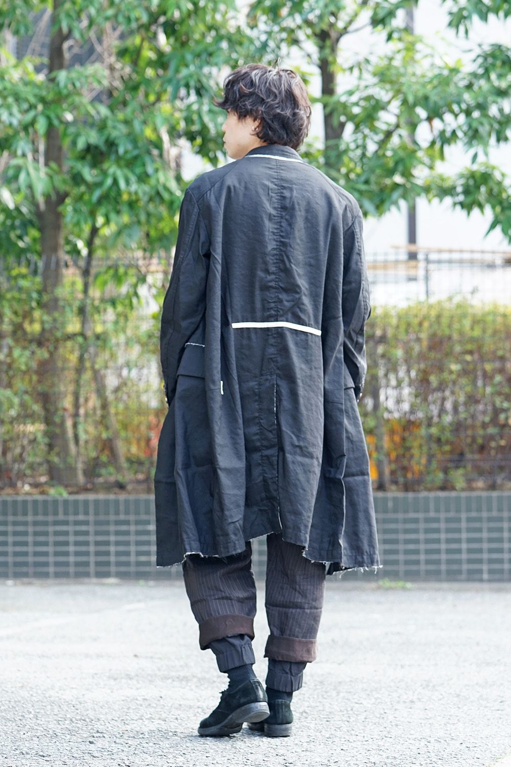 Hem layered Striped cropped pants 0M191 0517