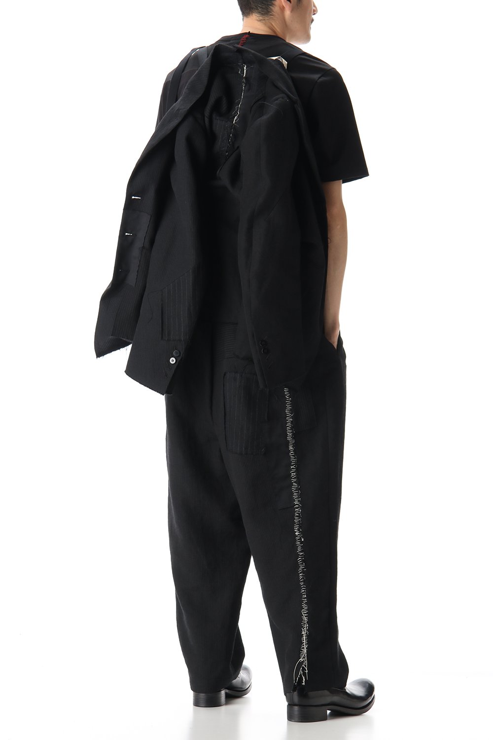 Peaked Lapel Patchwork Jacket