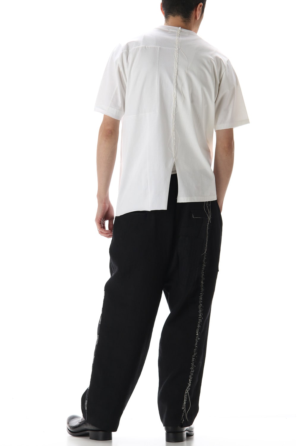 Patchwork Back Seamed T-Shirts White