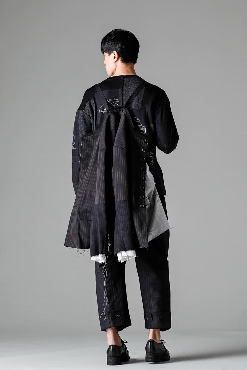 Patched Bandcollar Jacket