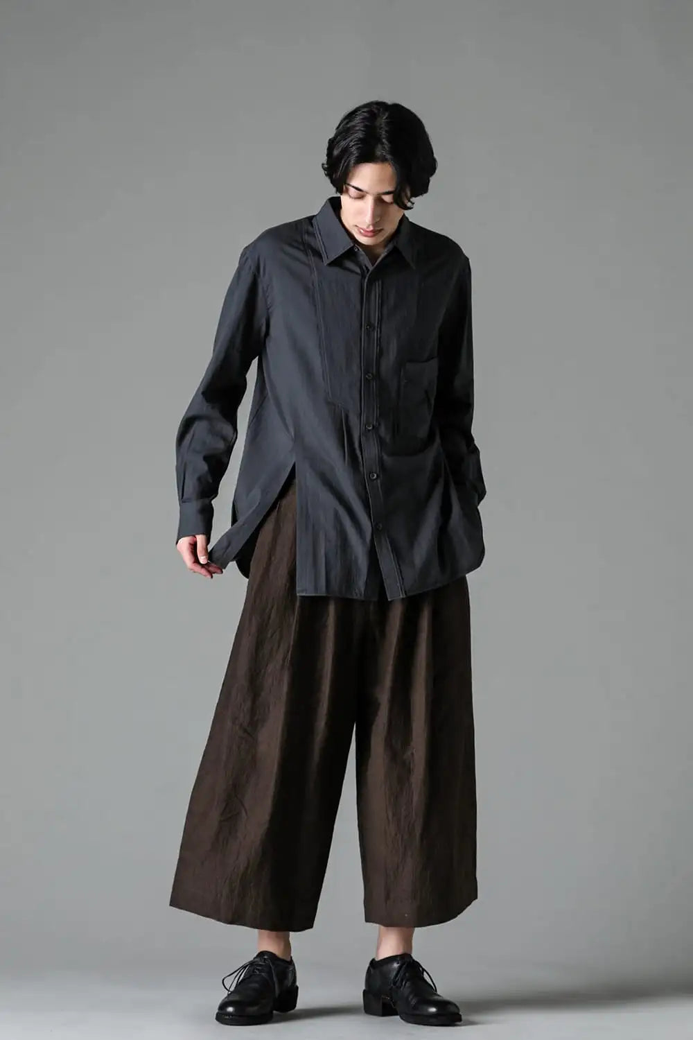 プレーテッドエクストラワイドレッグトラウザーズ