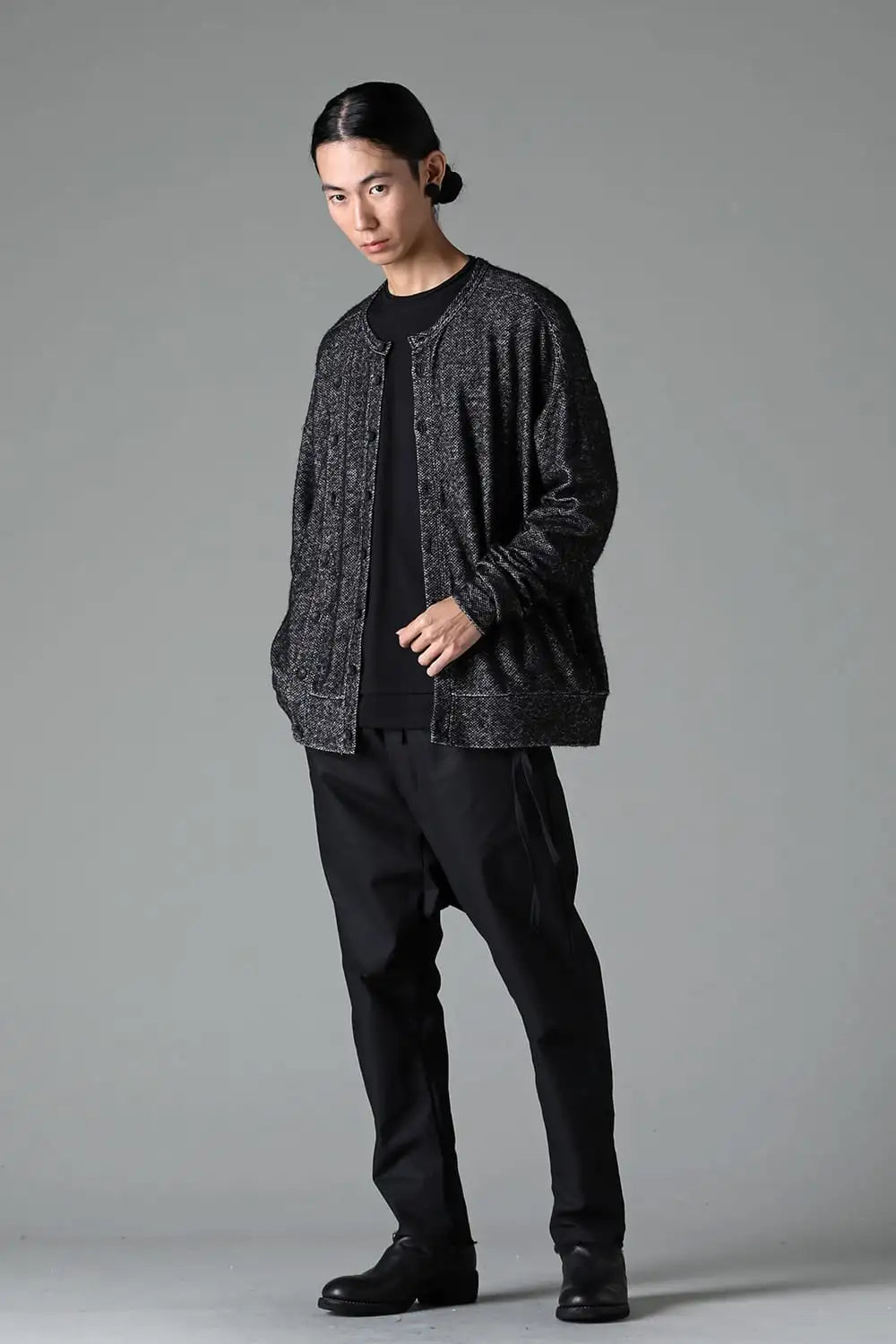 ウールミックスジャージ カーディガン