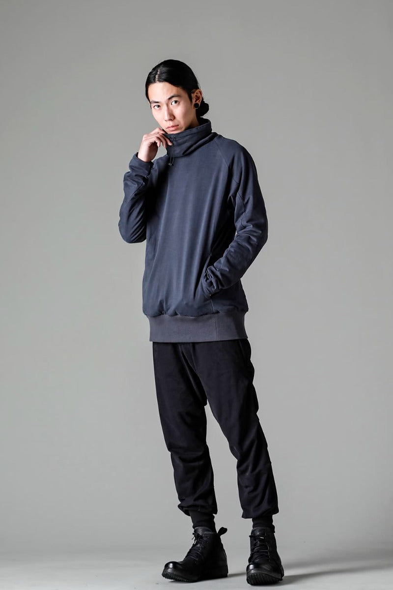 Hight neck pullover cotton jersey Blue Gray