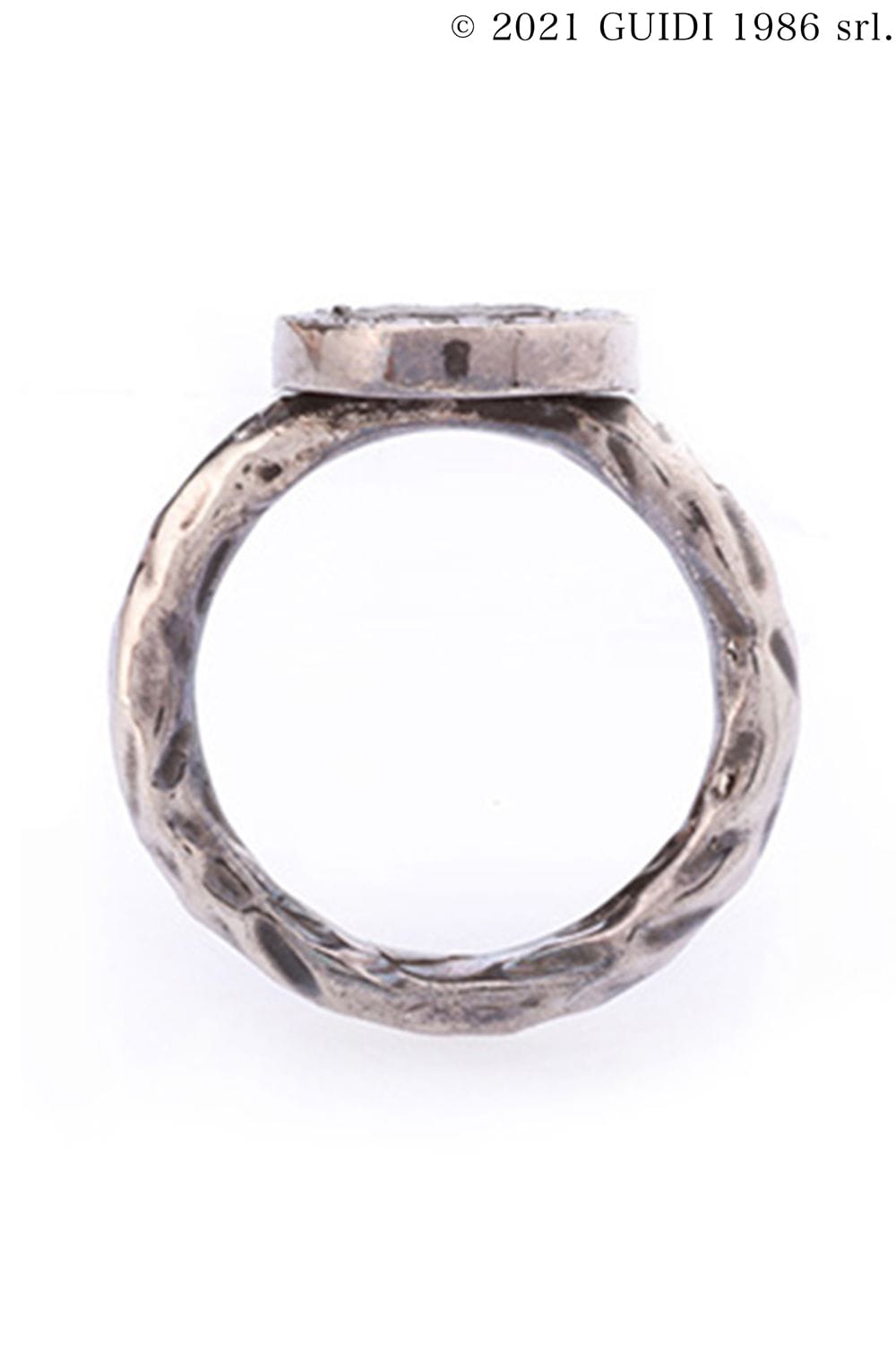 G-AN03DN - ラウンド レザーモチーフ ブラックダイヤモンドリング