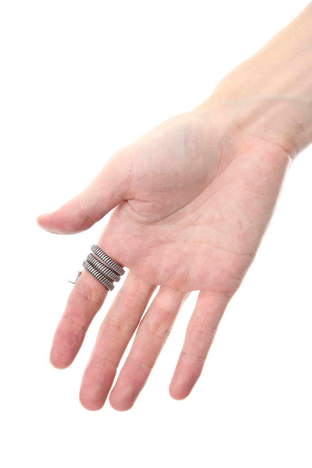 Leather Motif Spiral Ring