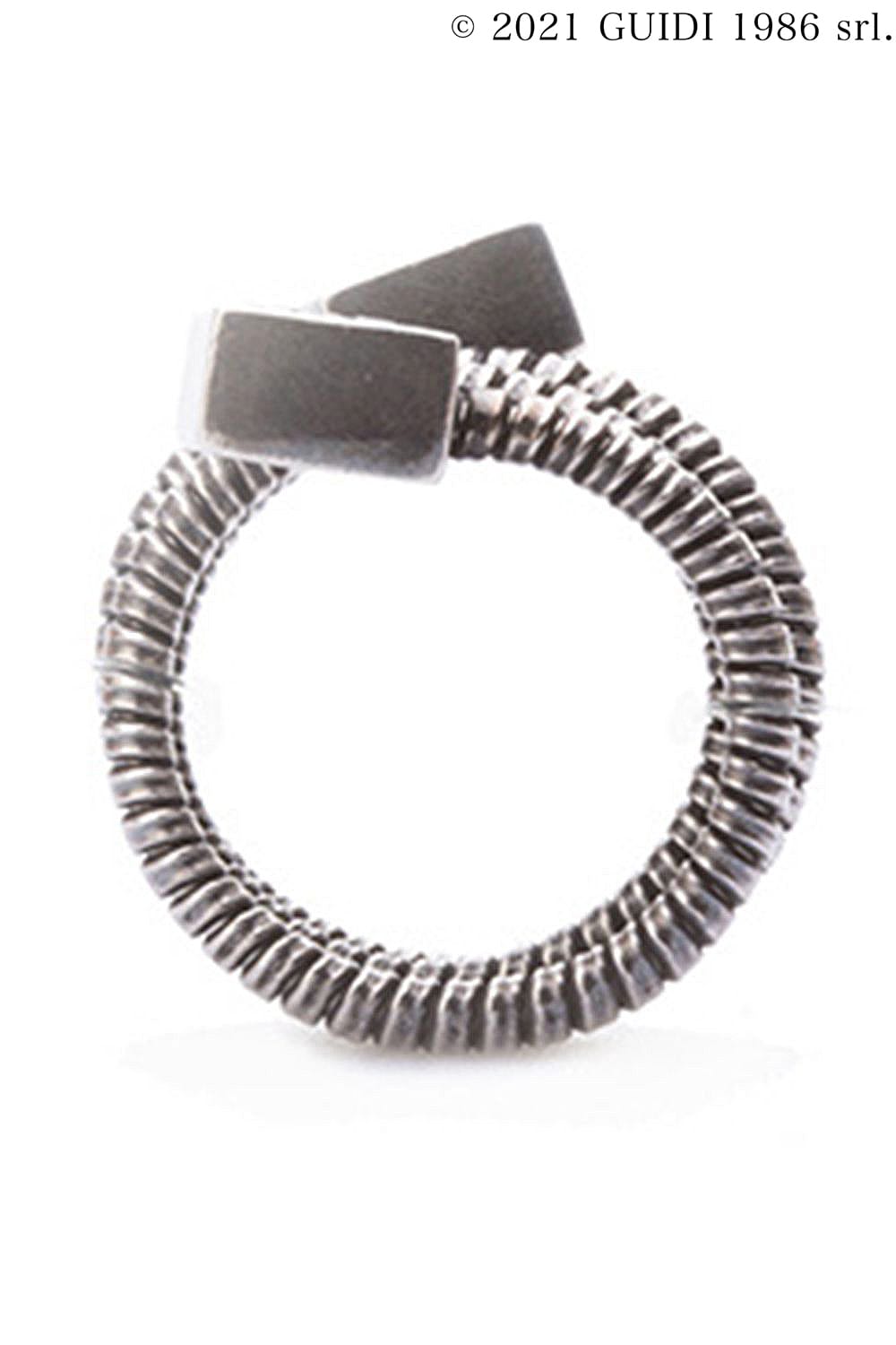 G-AN07DN - Square Black Diamond Motif Ring