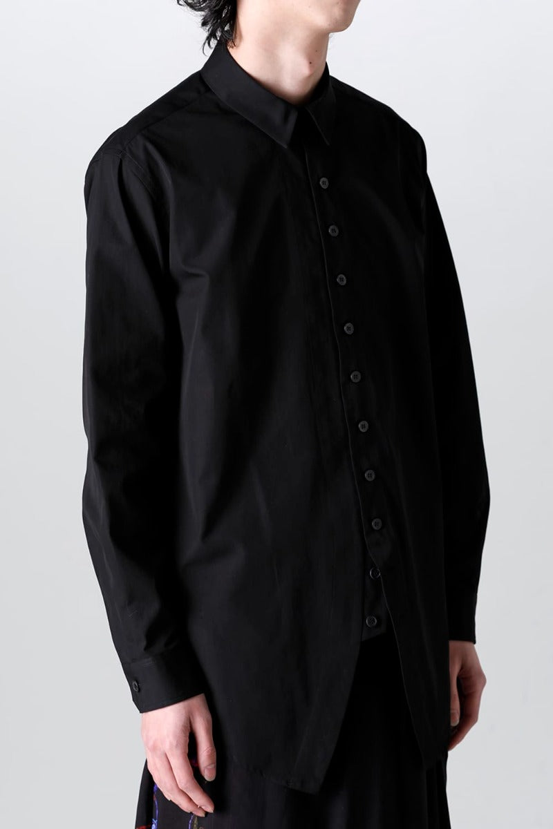 100/2 Cotton broad Napoleon shirt Black