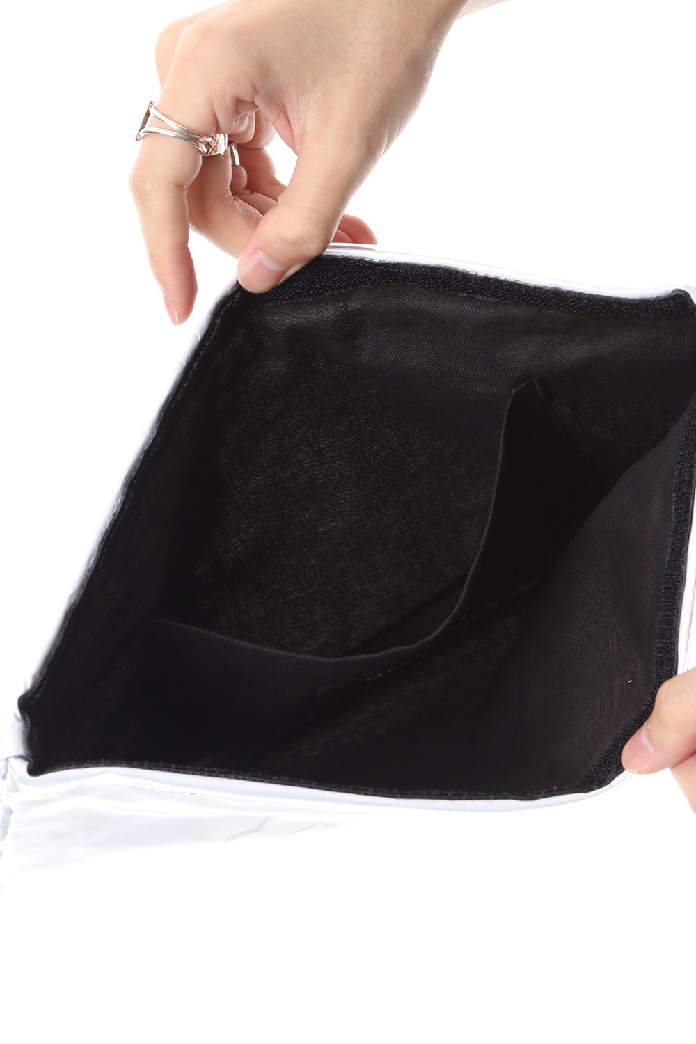 Polyvinyl Chloride Clutch bag White