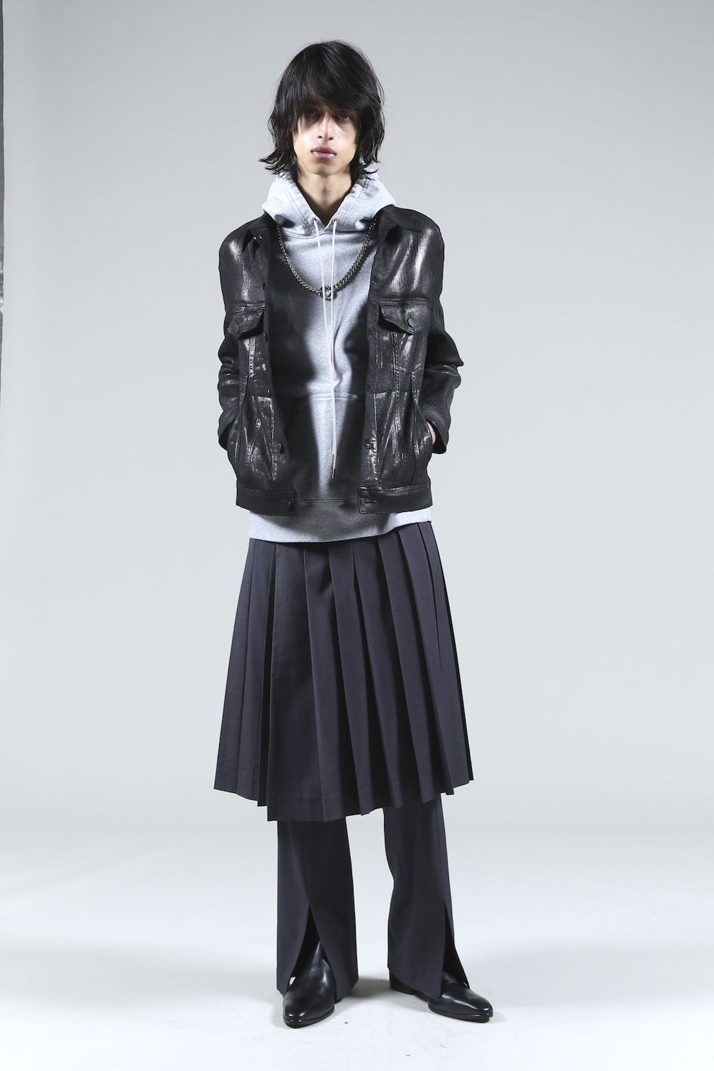 ラップ スカート (チャコール)