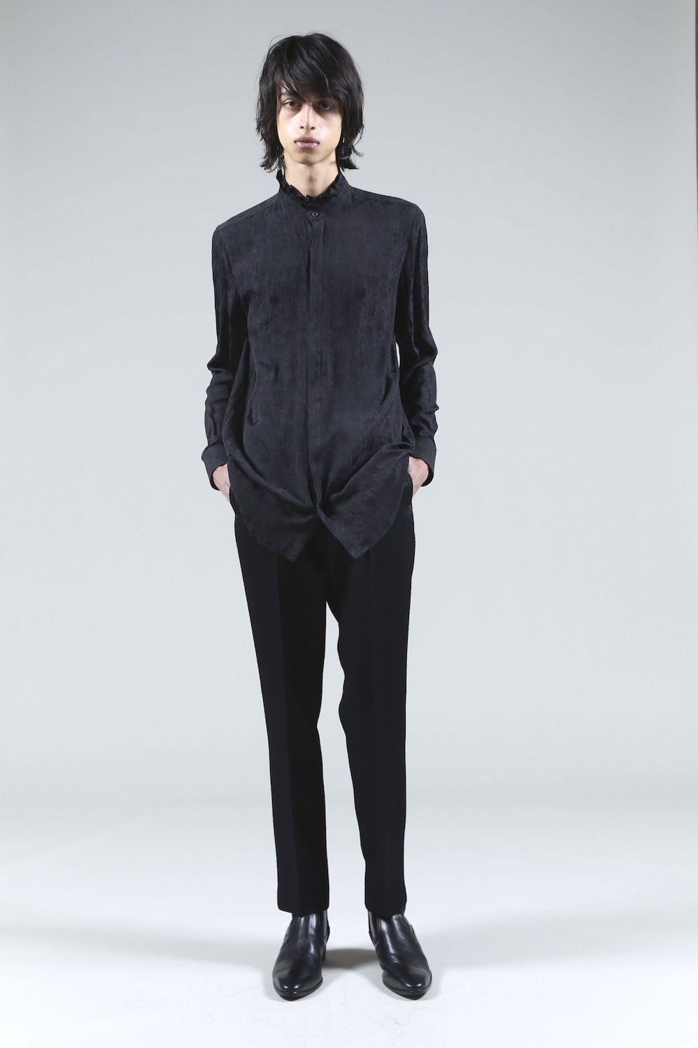 Paisley Frill Shirt (Black)