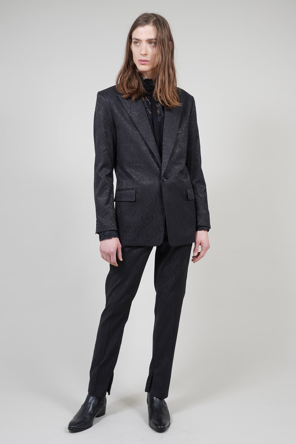 Dendrobium Race Victorian Lace Shirt Black