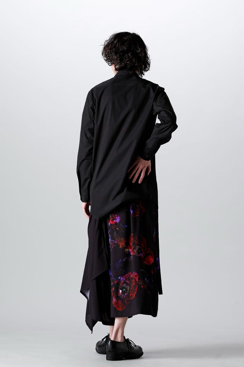 Pressed Flower Rayon Front flared pants