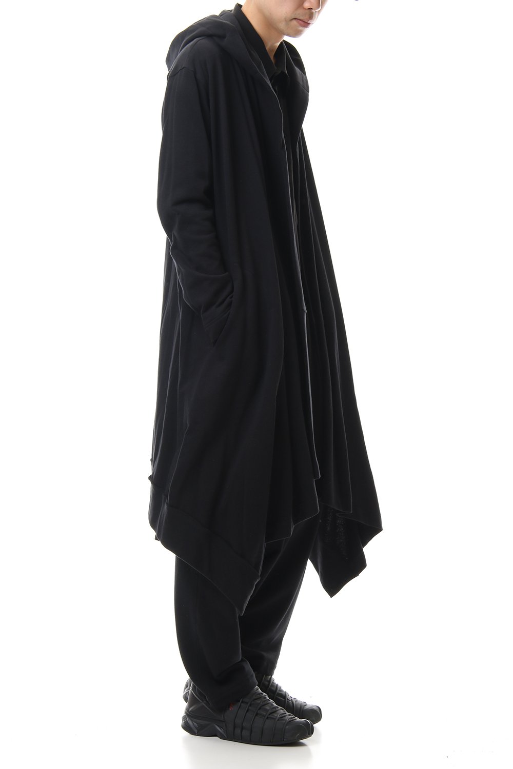 ドレープ フード カーディガン