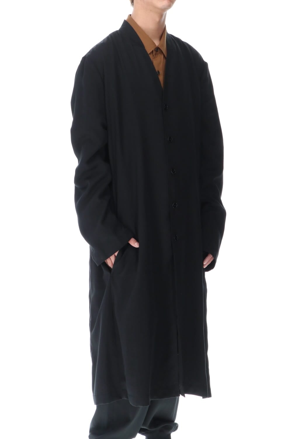 No Collar Long Jacket