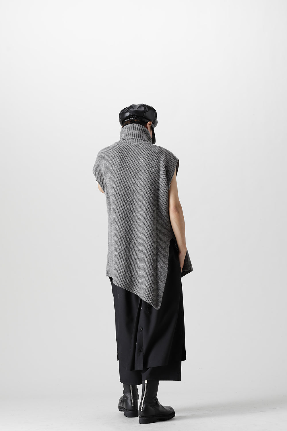 Detachable Big Turtle knit Light Gray