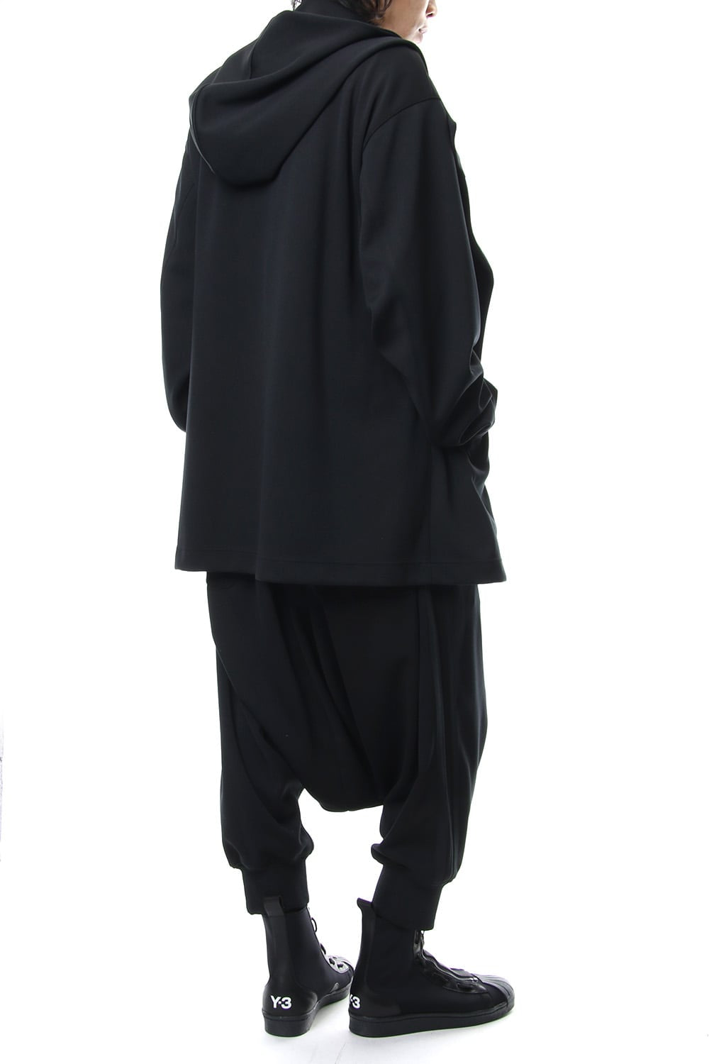 Hem Rib Line Sarouel Pants - blk