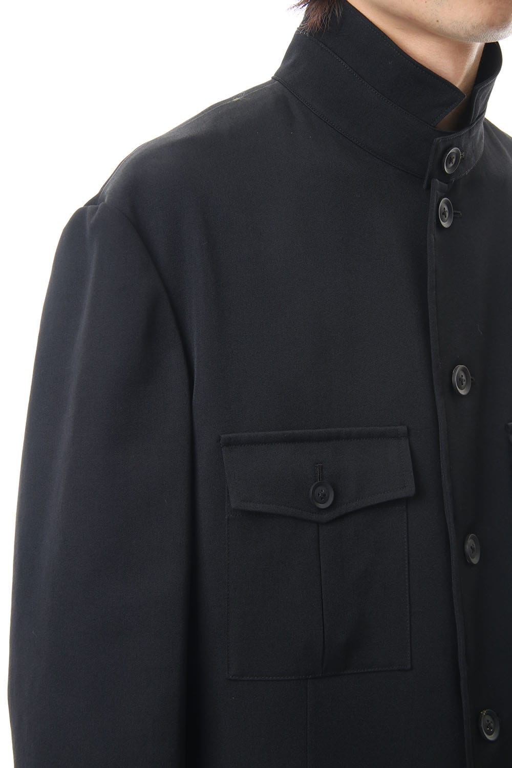 Wrinkled Gabardine Stand fastenerJacket