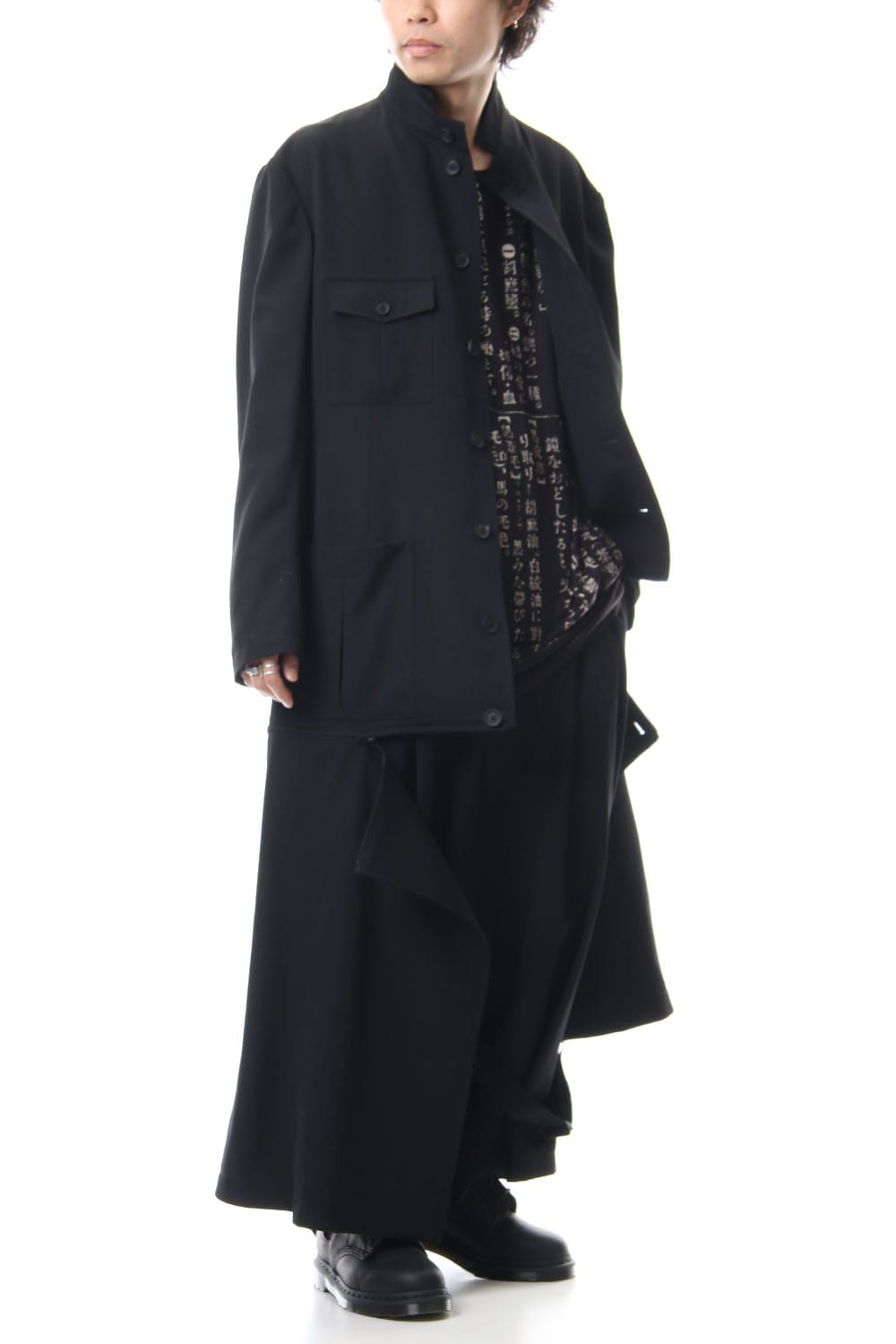 Wrinkled Gabardine Stand fastenerJacket