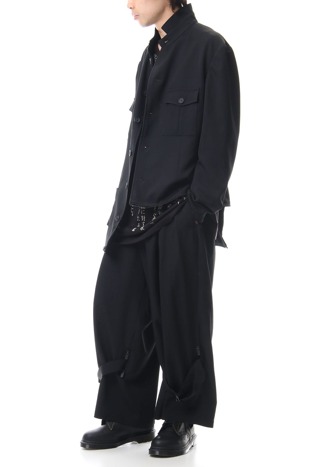 Wrinkled Gabardine Stand fastenerJacket