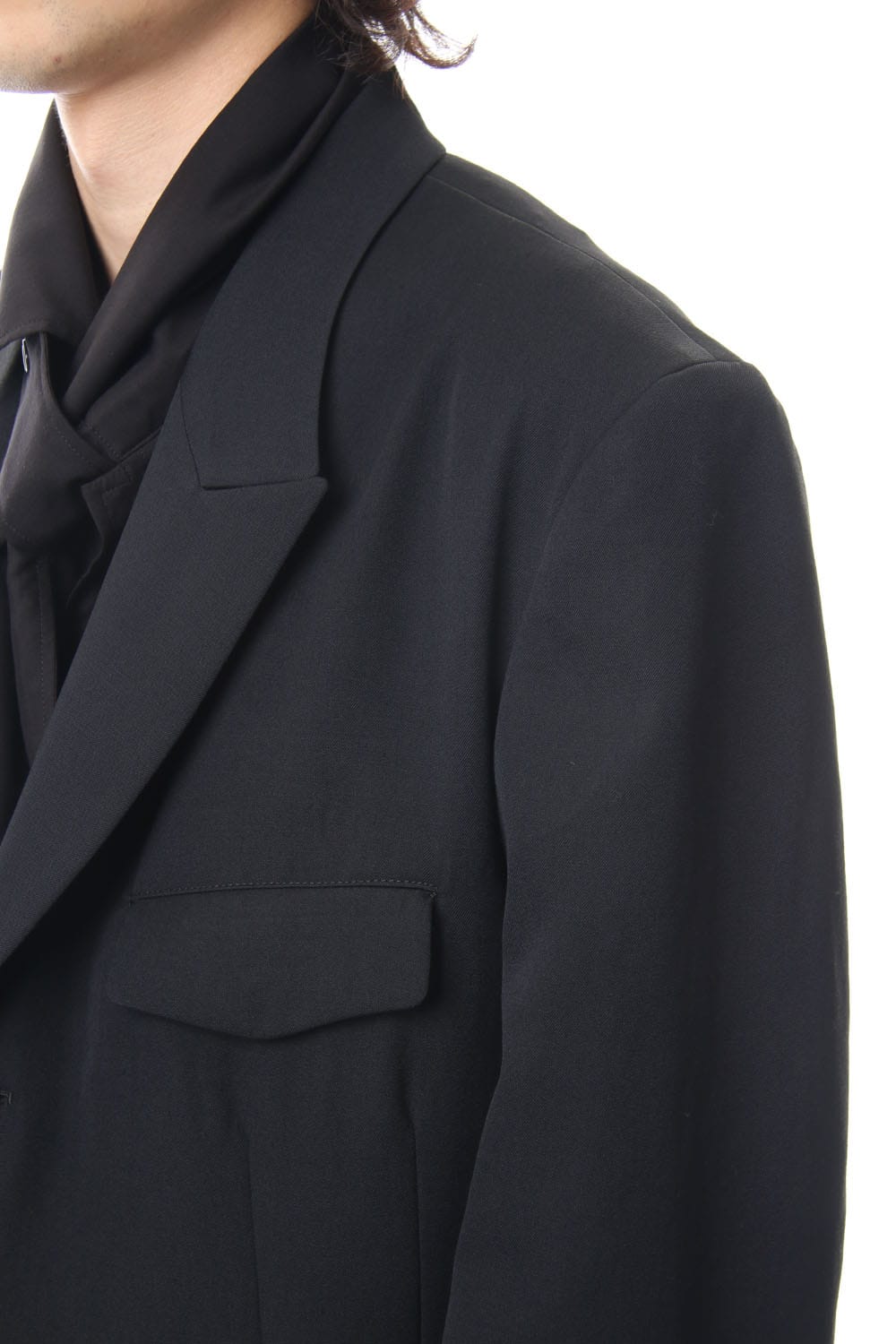 Wrinkled Gabardine 3B Peaked lapel Jacket