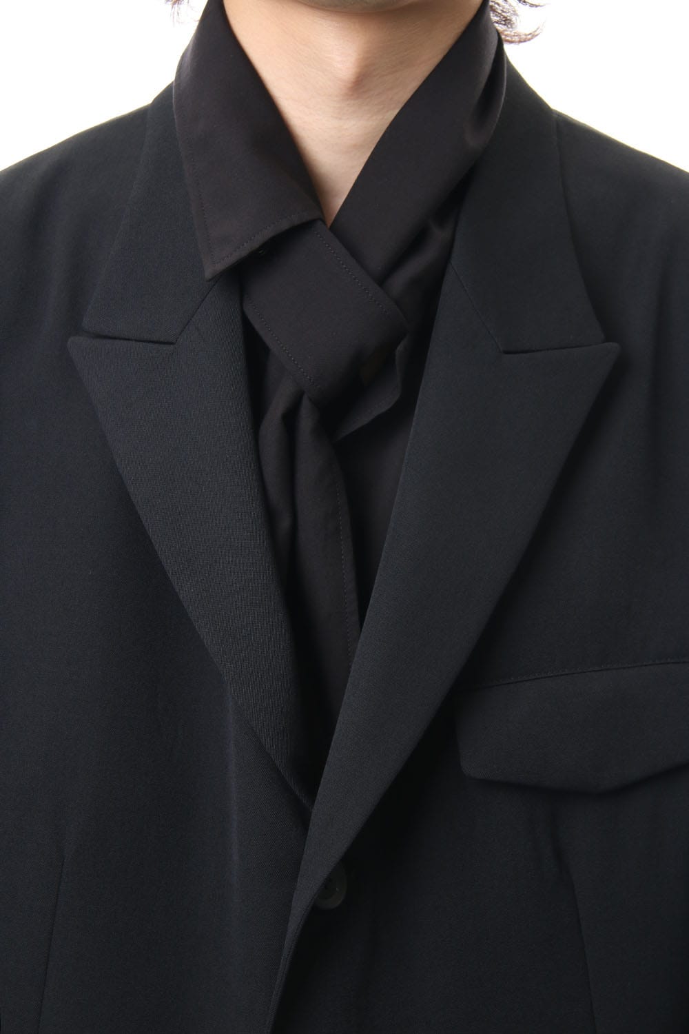 Wrinkled Gabardine 3B Peaked lapel Jacket