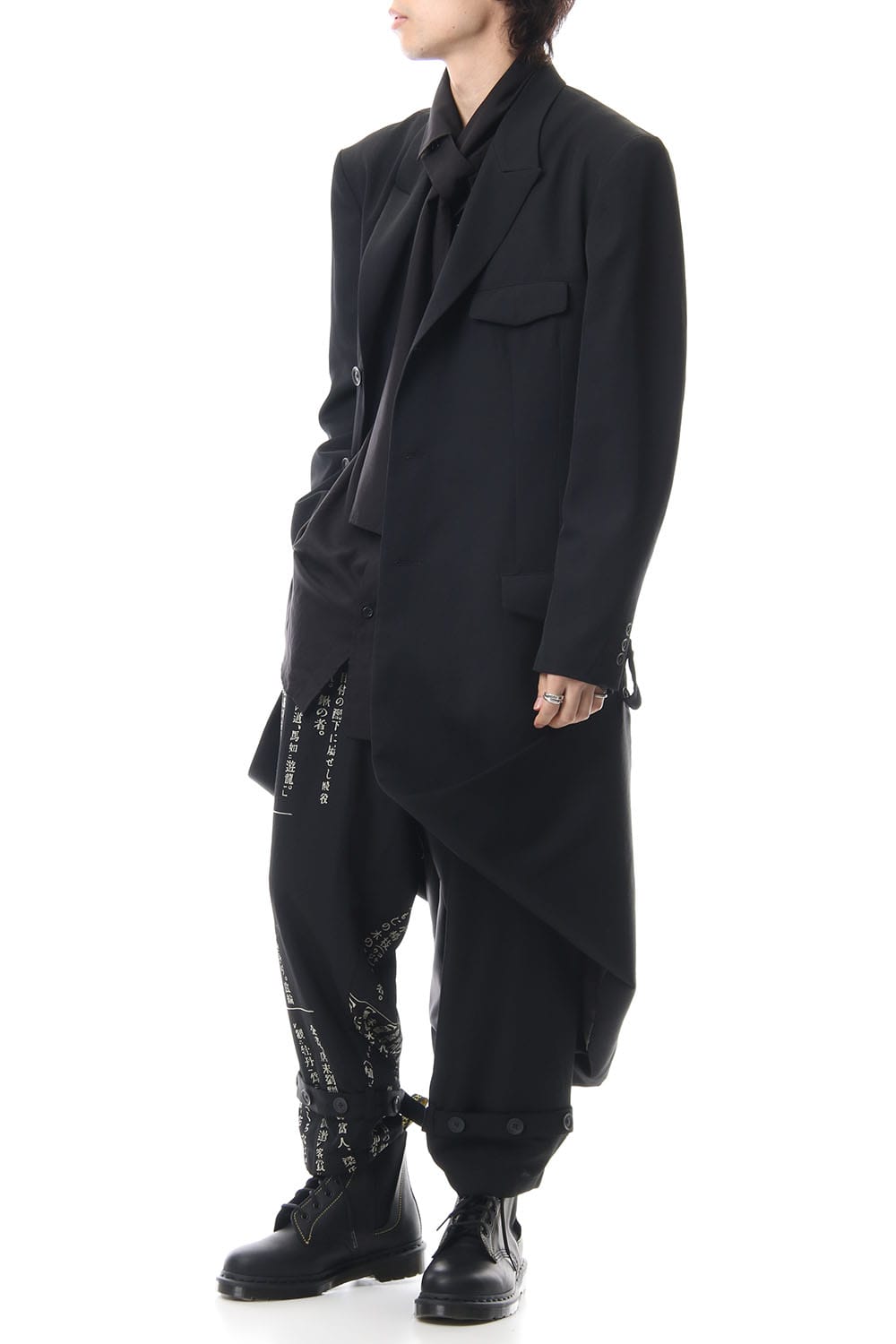 Wrinkled Gabardine 3B Peaked lapel Jacket