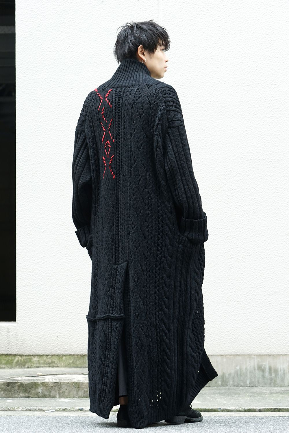 Front Hook Turtle Knit Coat