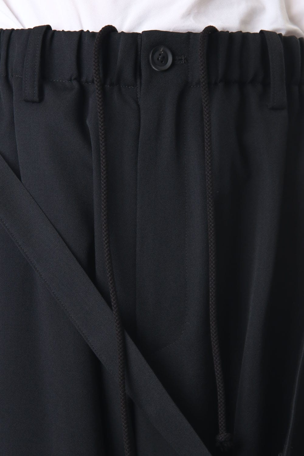 Wrinkled Gabardine Slim Wrap Pants