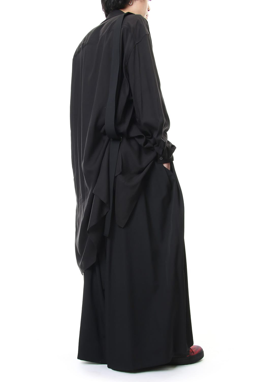 Twist Crotch Pants Wrinkled Gabardine