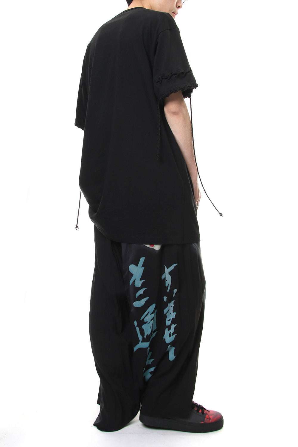 Lace Up Round Neck Short Sleeve T Shirt