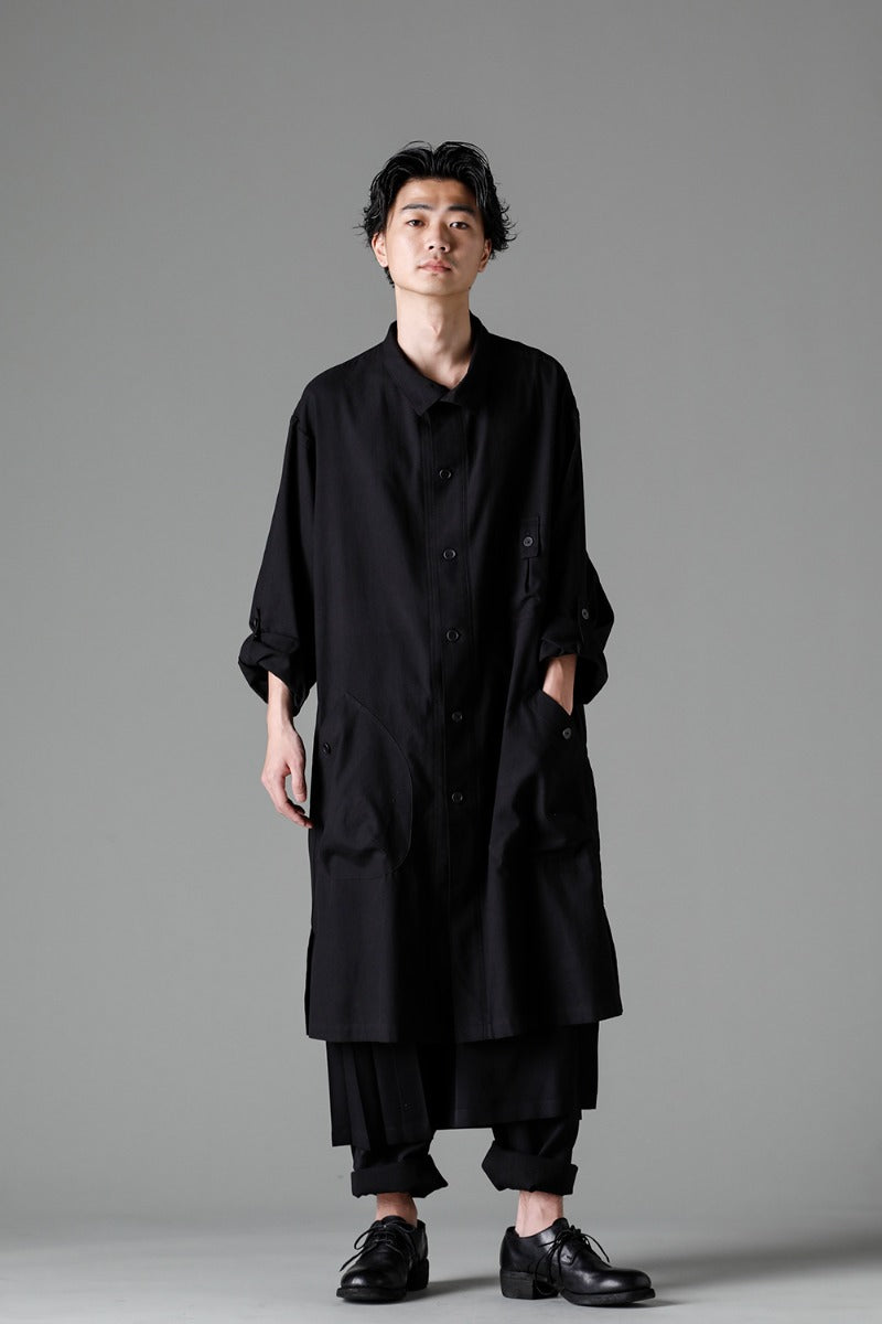 Shirt Coat Front Margin Black
