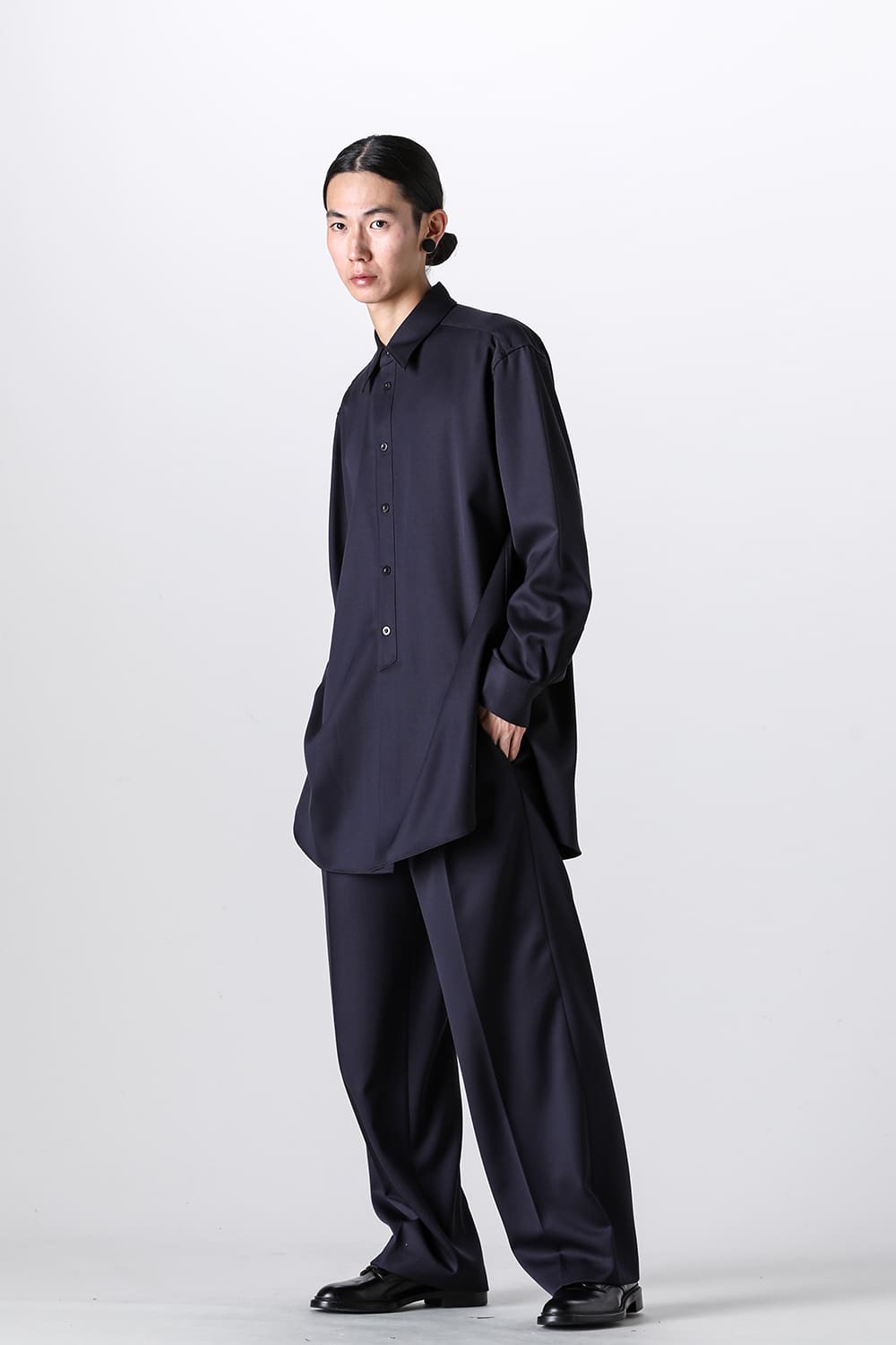 Middle Length Shirt Navy