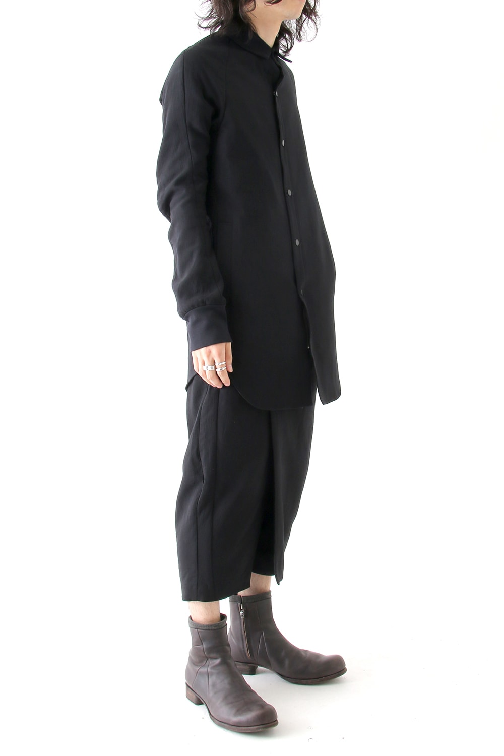 Long Shirt Triple Crepe Cotton