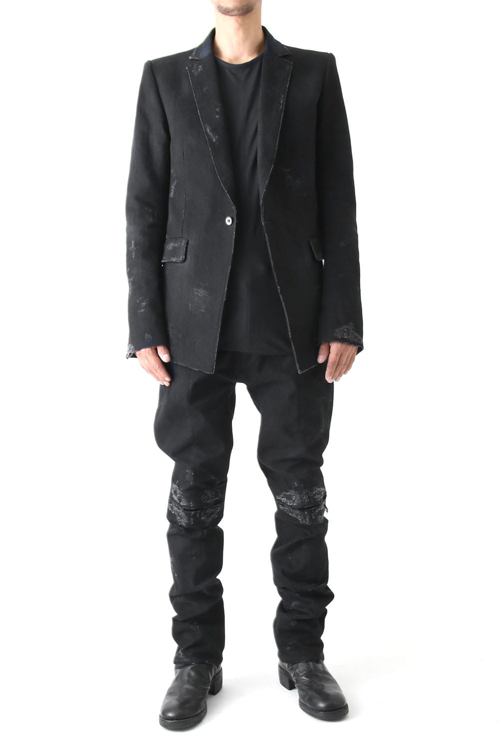 Destroyed Denim Tailored Jacket