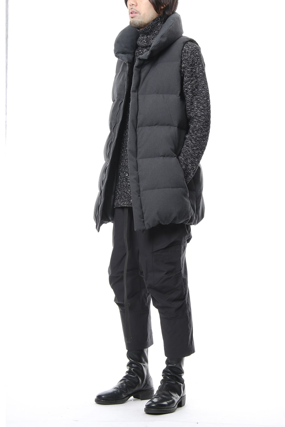 Dobby Pin Head Down Vest RB-027 CB.Black