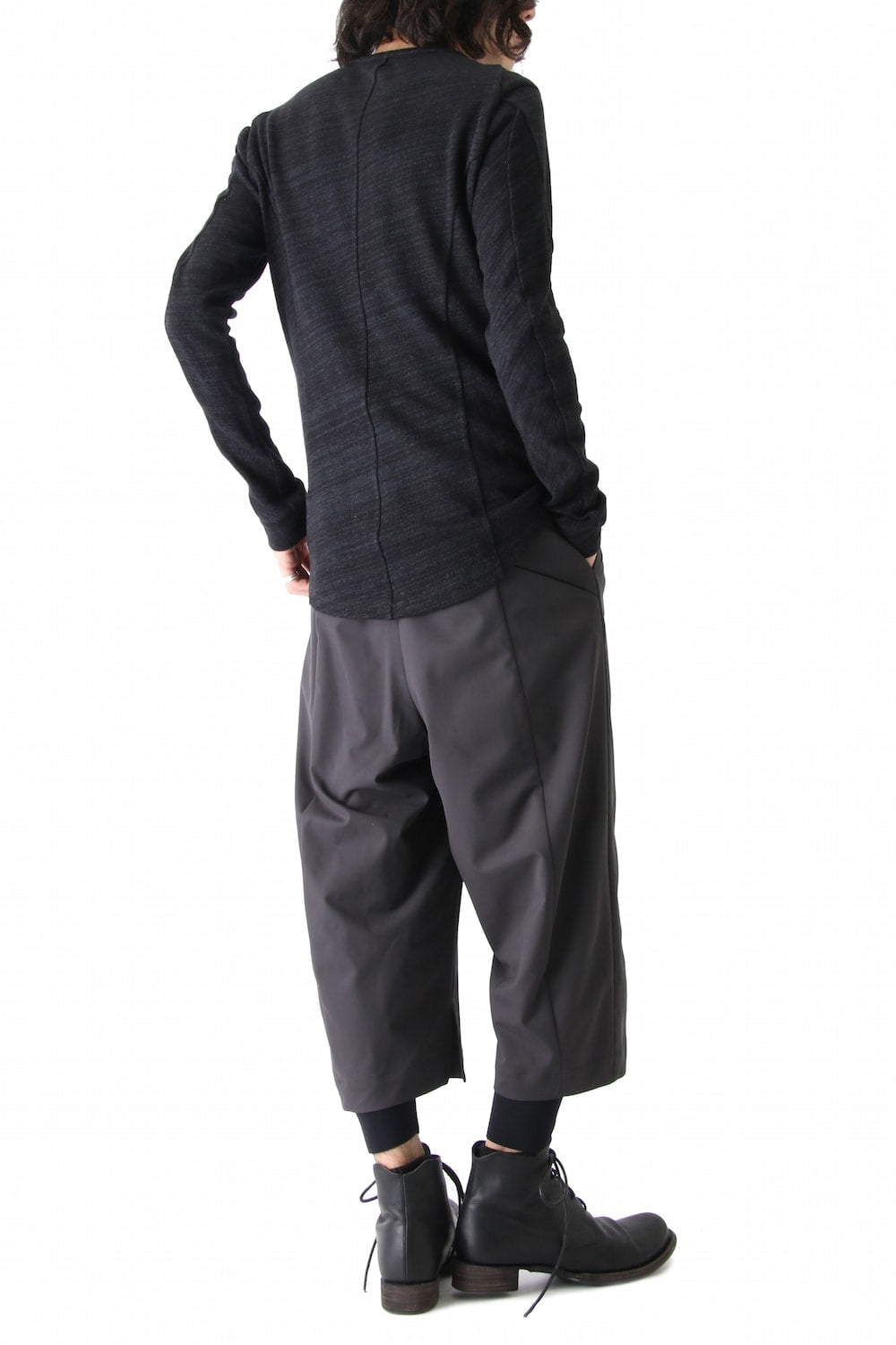 Long Sleeve Linen Cotton Jersey Blue Gray