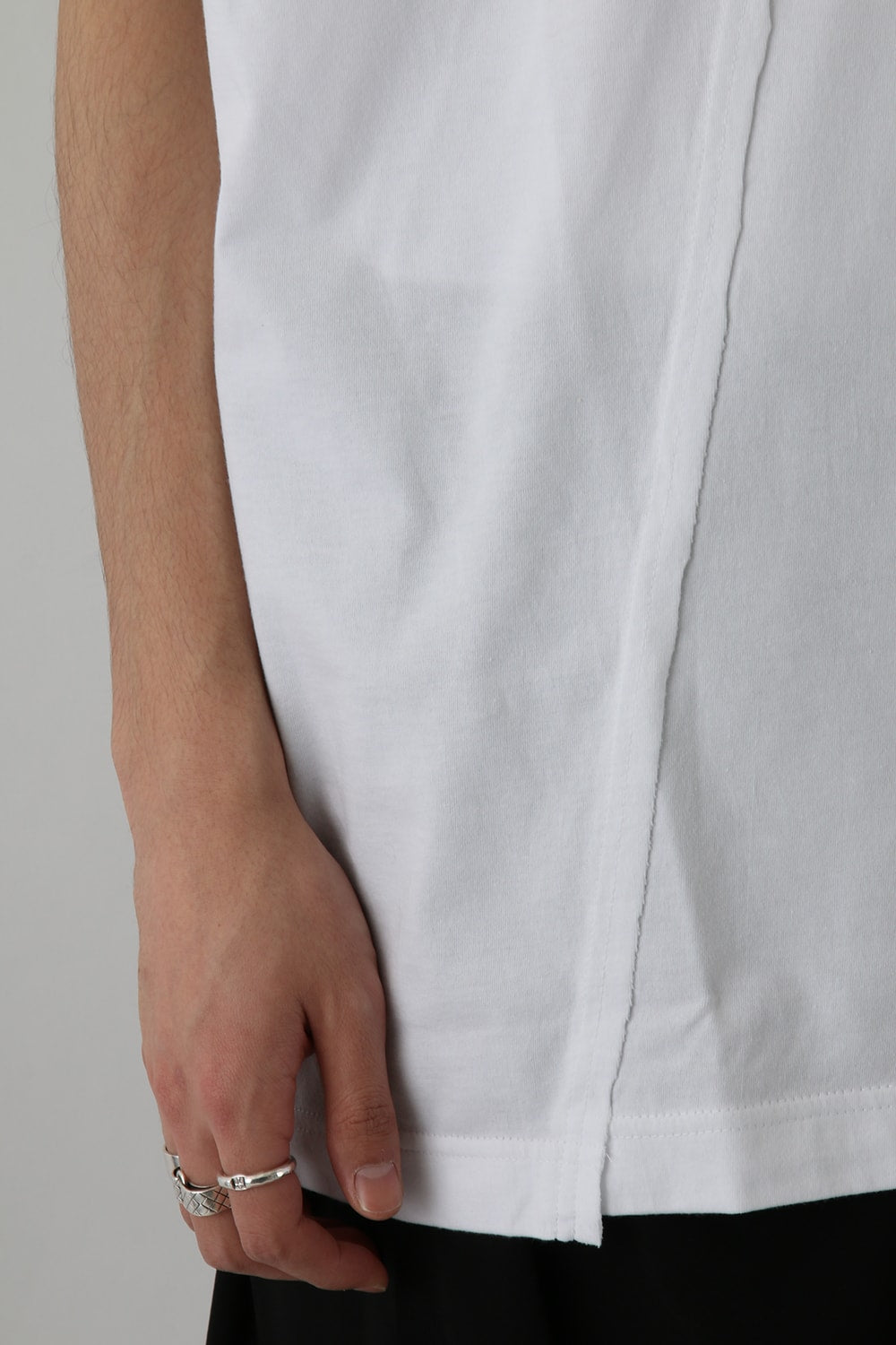 Uneven Front and Back 30/C Tight Tension Jersey T-shirt